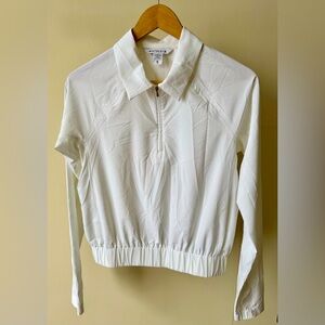 Athleta Run With It Half Zip White Pullover Windbreaker Size XS